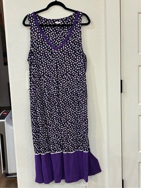 Layla Purple Sleeveless Flowing V-Neck Nightgown 2X